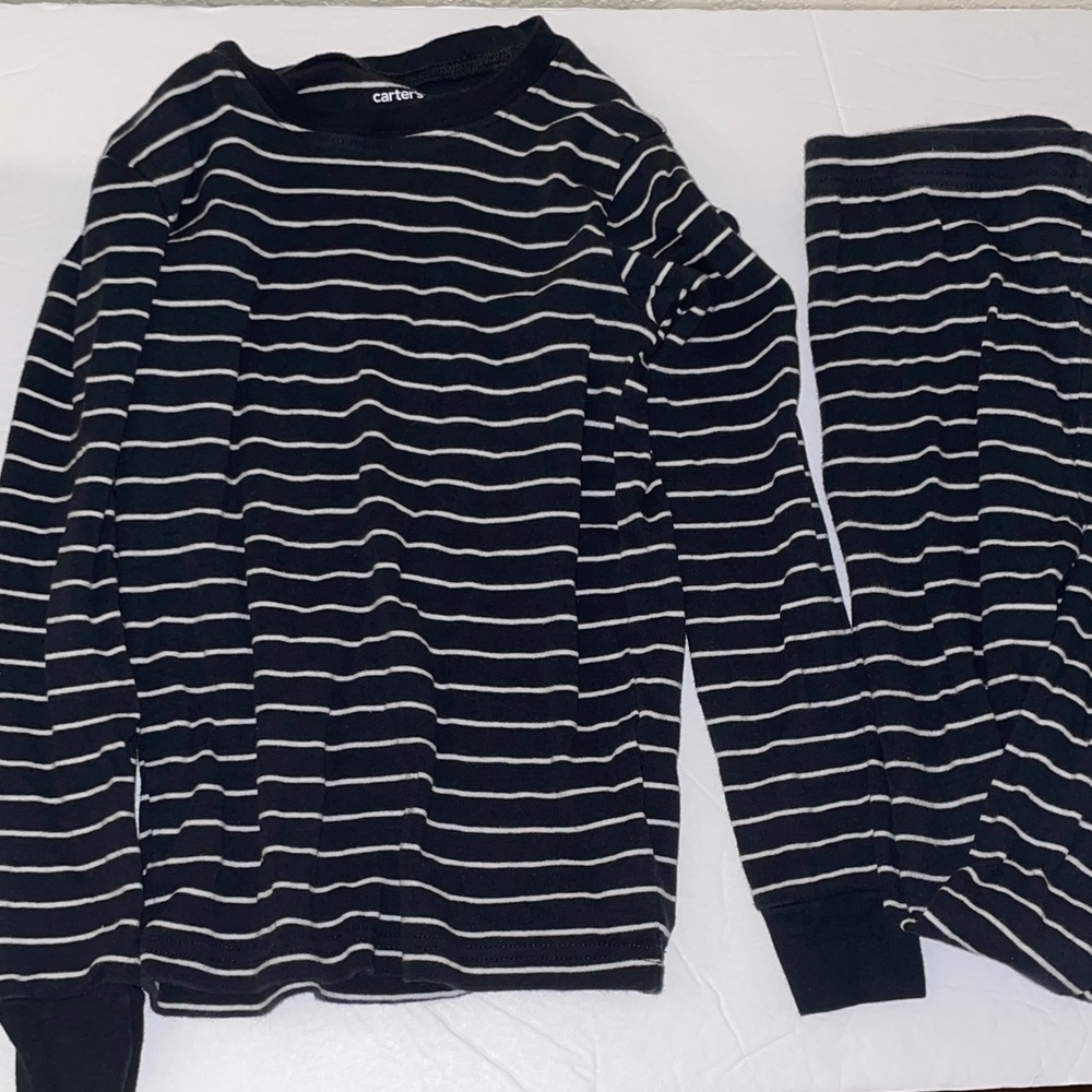 Carter's Black and White Striped Pajama Set